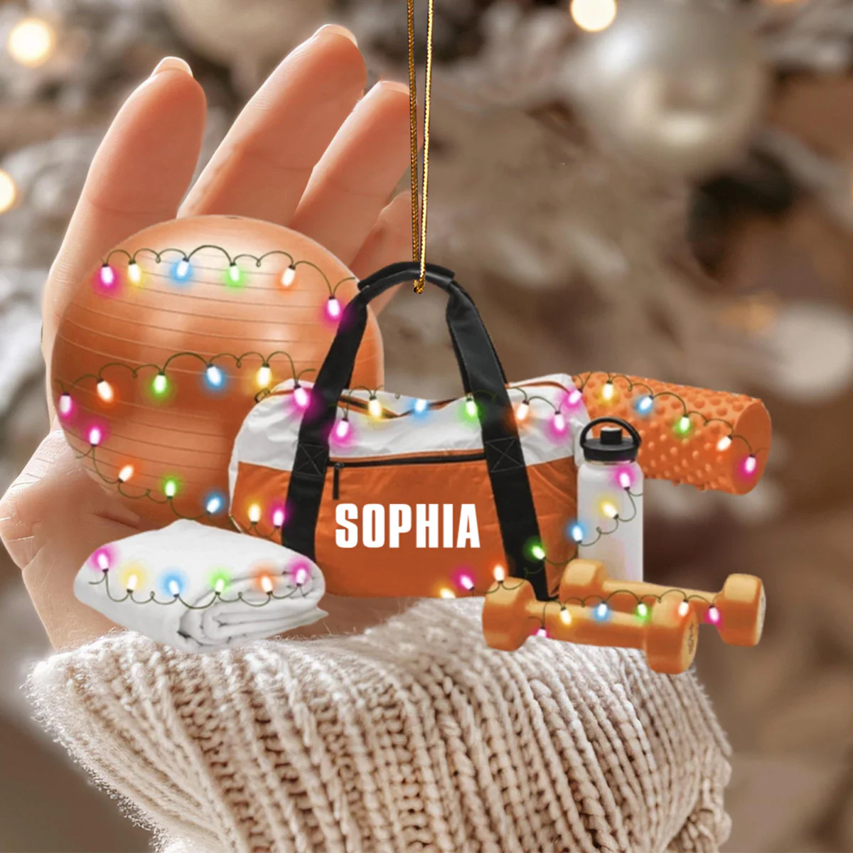Personalized Fitness Workout Ornament, Gift For Body Builder - Image 5