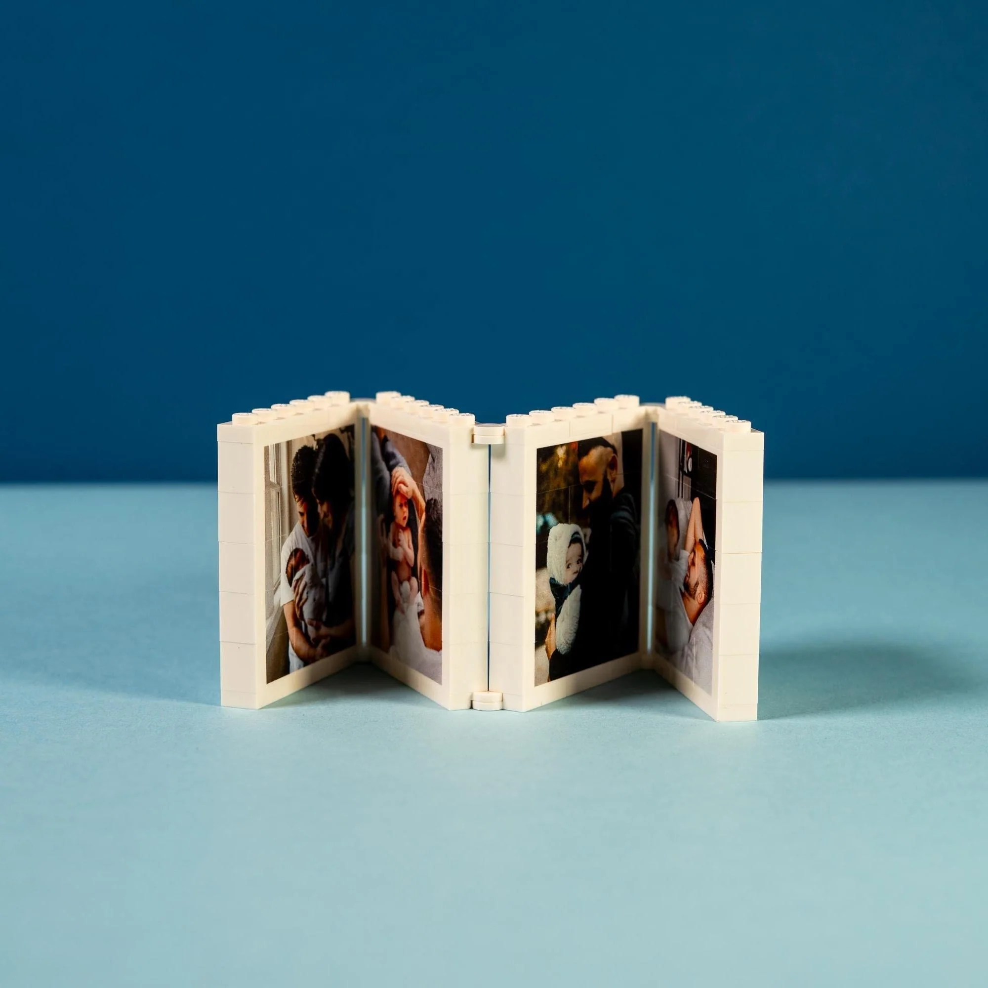 Personalized Foldable Dad & Me Brick Photo Frame Gift, Mini Photo Album - Image 2