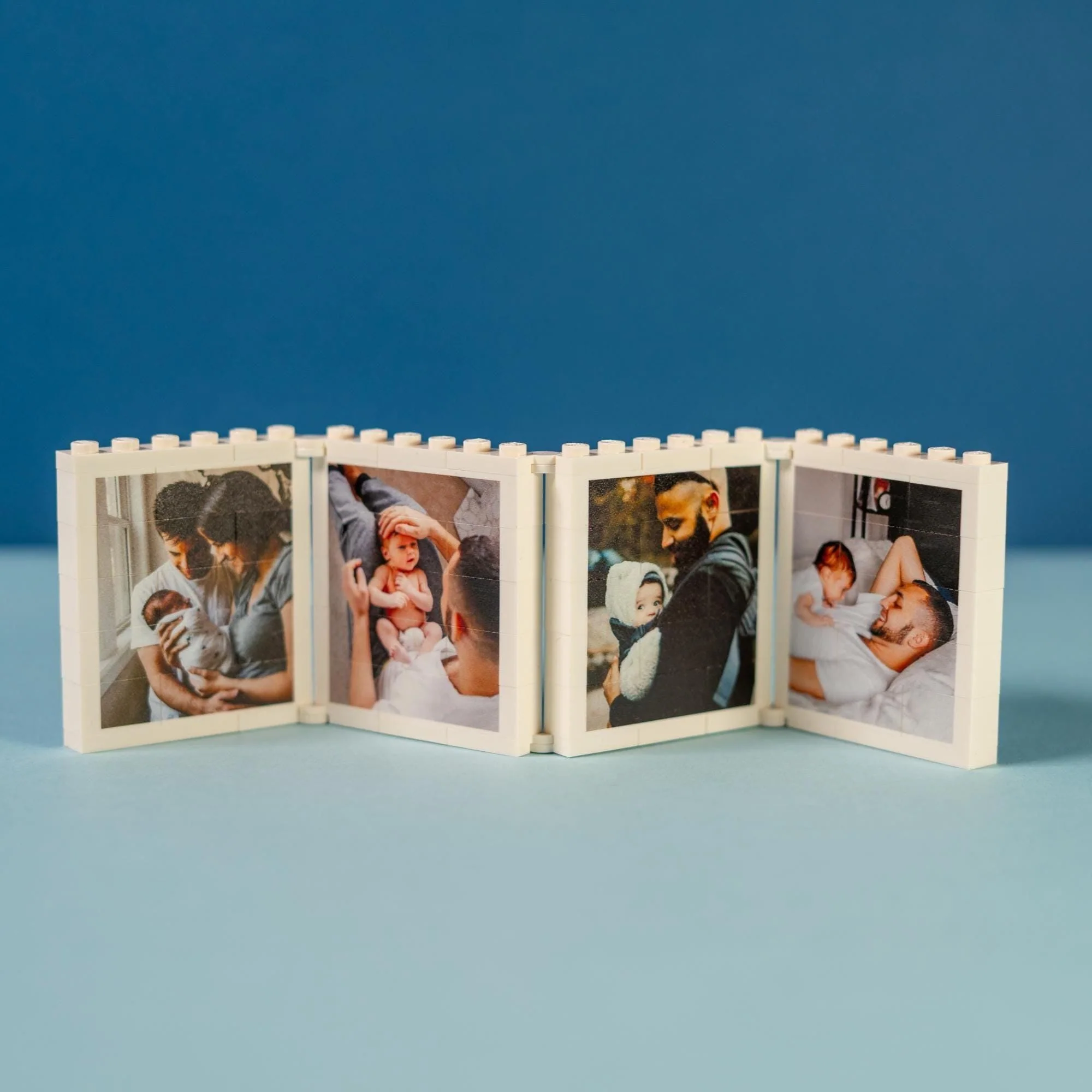 Personalized Foldable Dad & Me Brick Photo Frame Gift, Mini Photo Album - Image 3