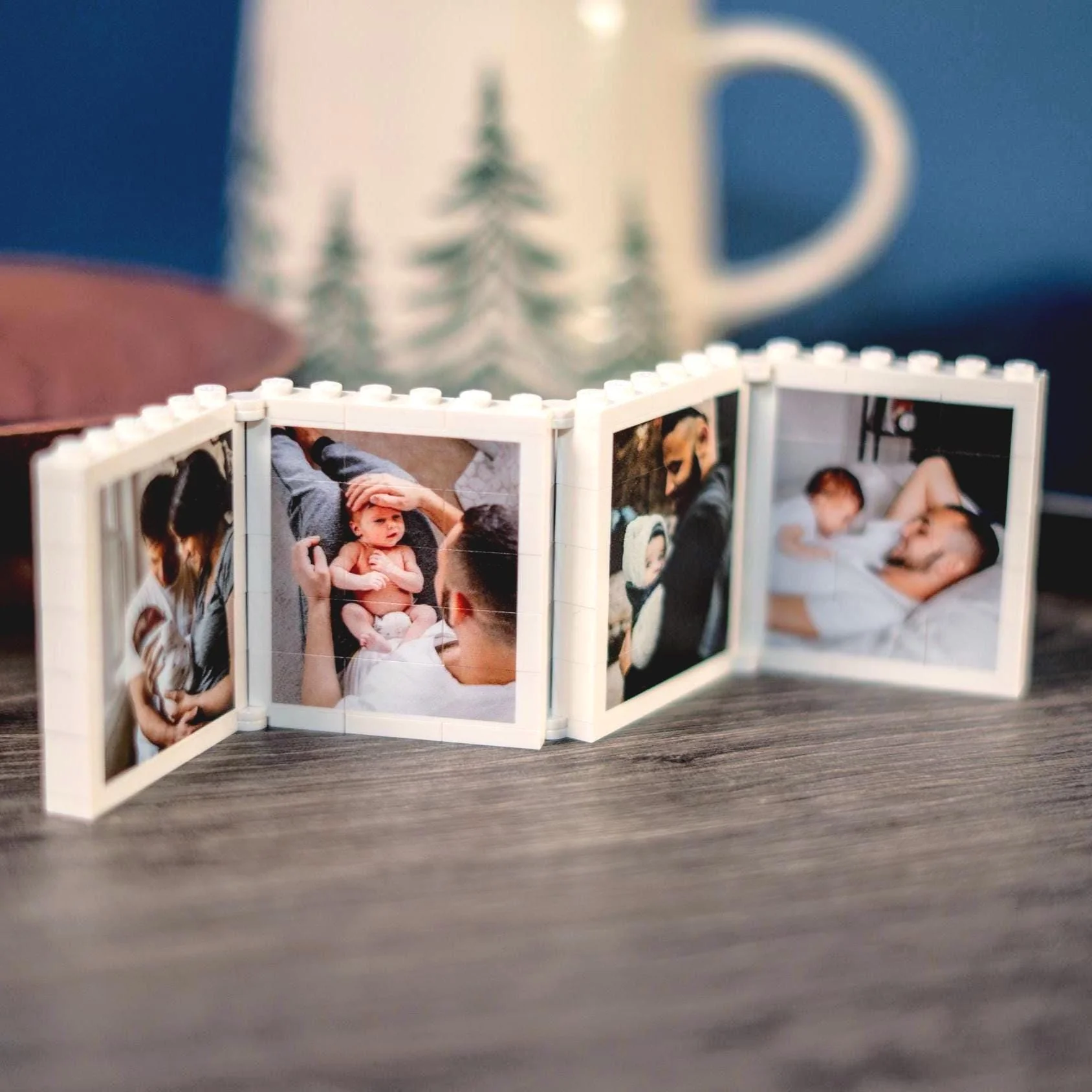 Personalized Foldable Dad & Me Brick Photo Frame Gift, Mini Photo Album - Image 4