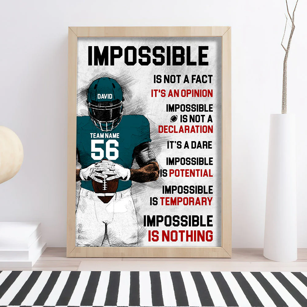 Personalized Football Canvas Print, Gift For Football Lovers - Image 3