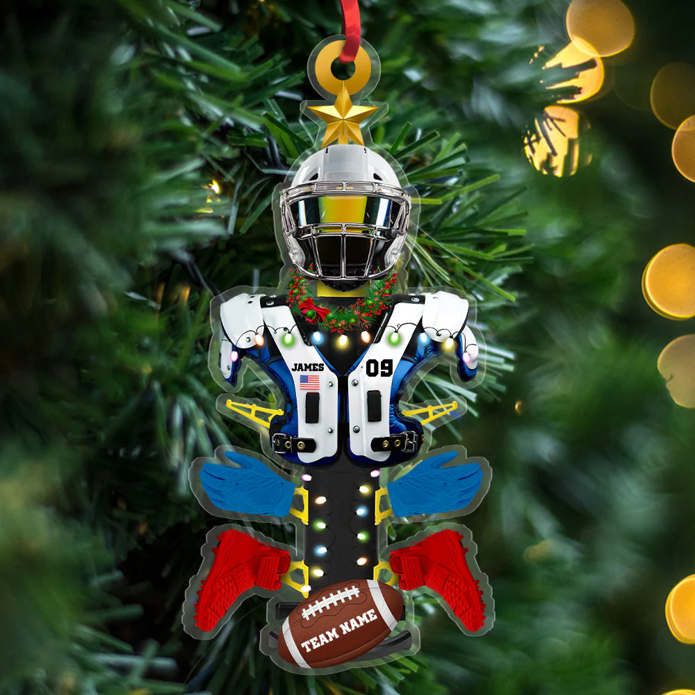 Personalized Football Equipment Rack Ornament, For Football Lovers Christmas Gift - Image 4