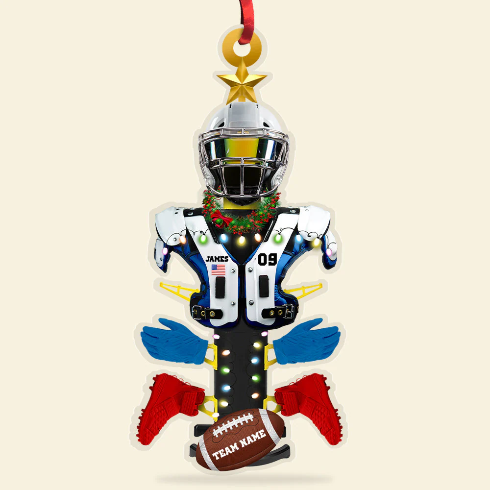 Personalized Football Equipment Rack Ornament, For Football Lovers Christmas Gift - Image 5
