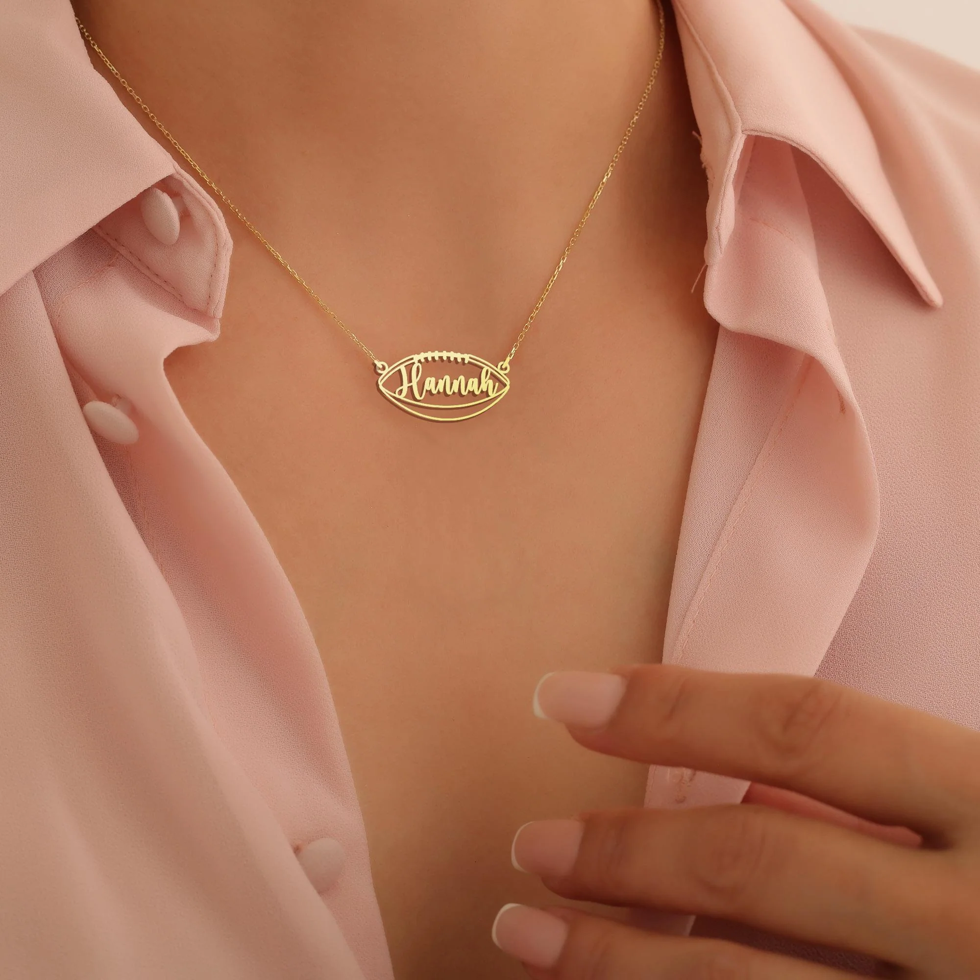 Personalized Football Name Necklace Unique Gift for Football Fans, Sports Jewelry - Image 10