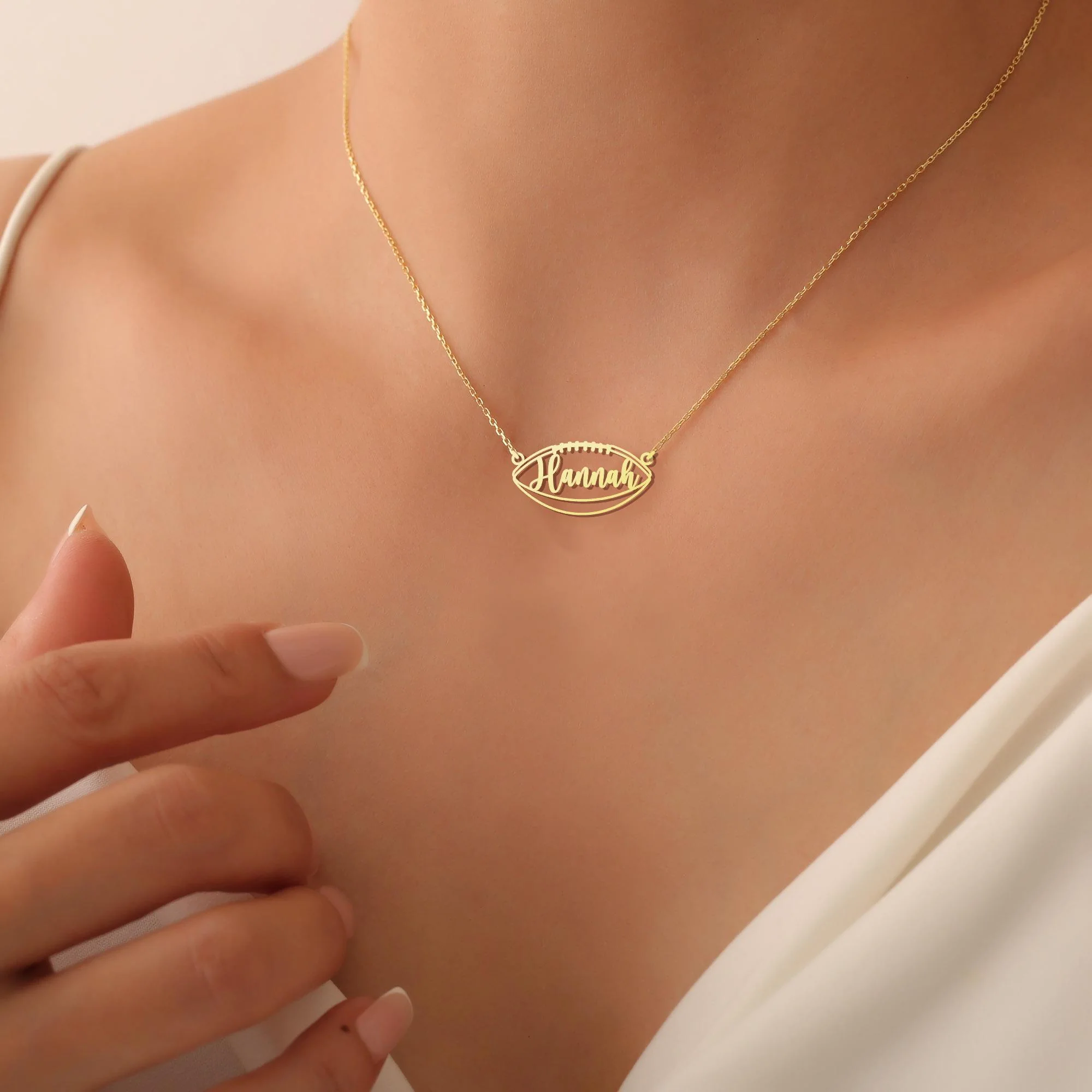 Personalized Football Name Necklace Unique Gift for Football Fans, Sports Jewelry - Image 11