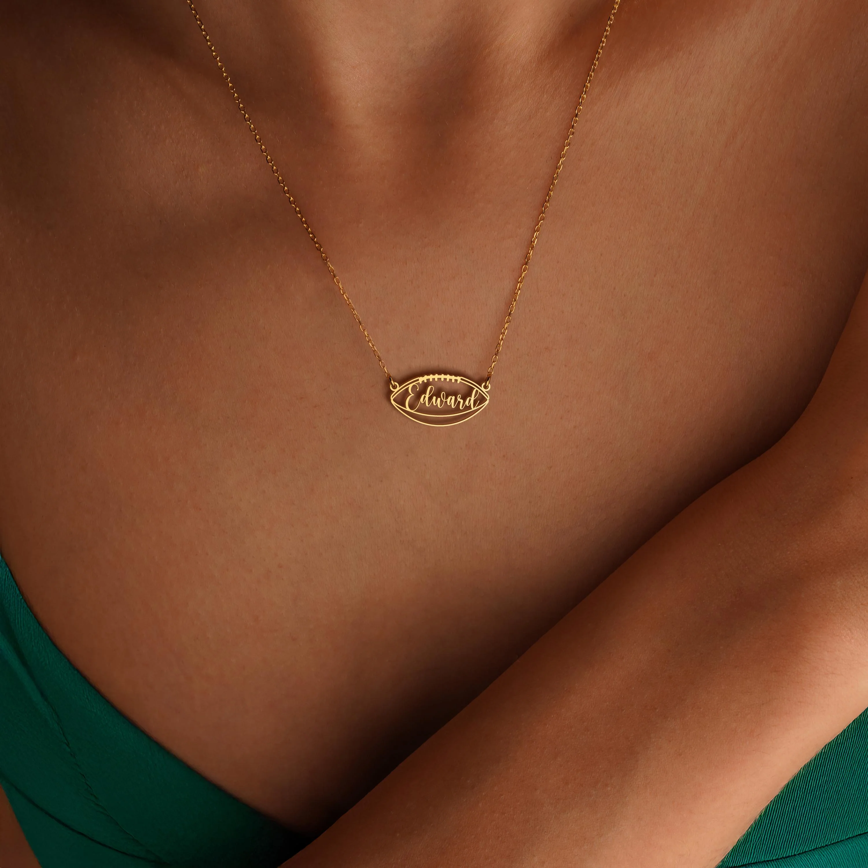 Personalized Football Name Necklace Unique Gift for Football Fans, Sports Jewelry - Image 6