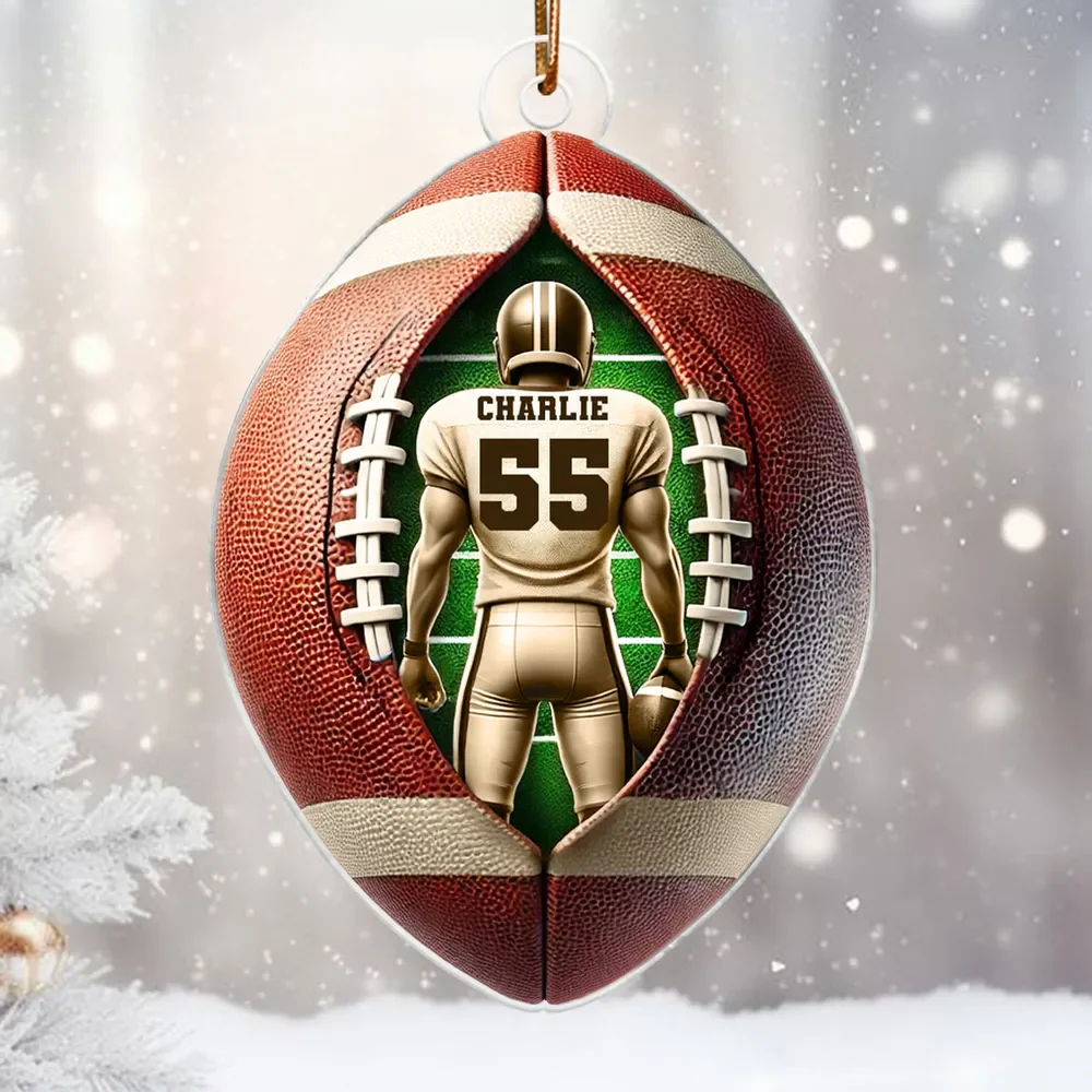 Personalized Football Player Acrylic Ornament, Christmas Gift For Football Players, Football Fans - Image 4