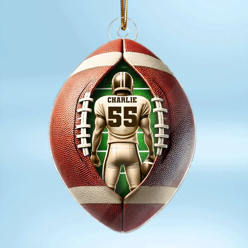Personalized Football Player Acrylic Ornament, Christmas Gift For Football Players, Football Fans - Image 5