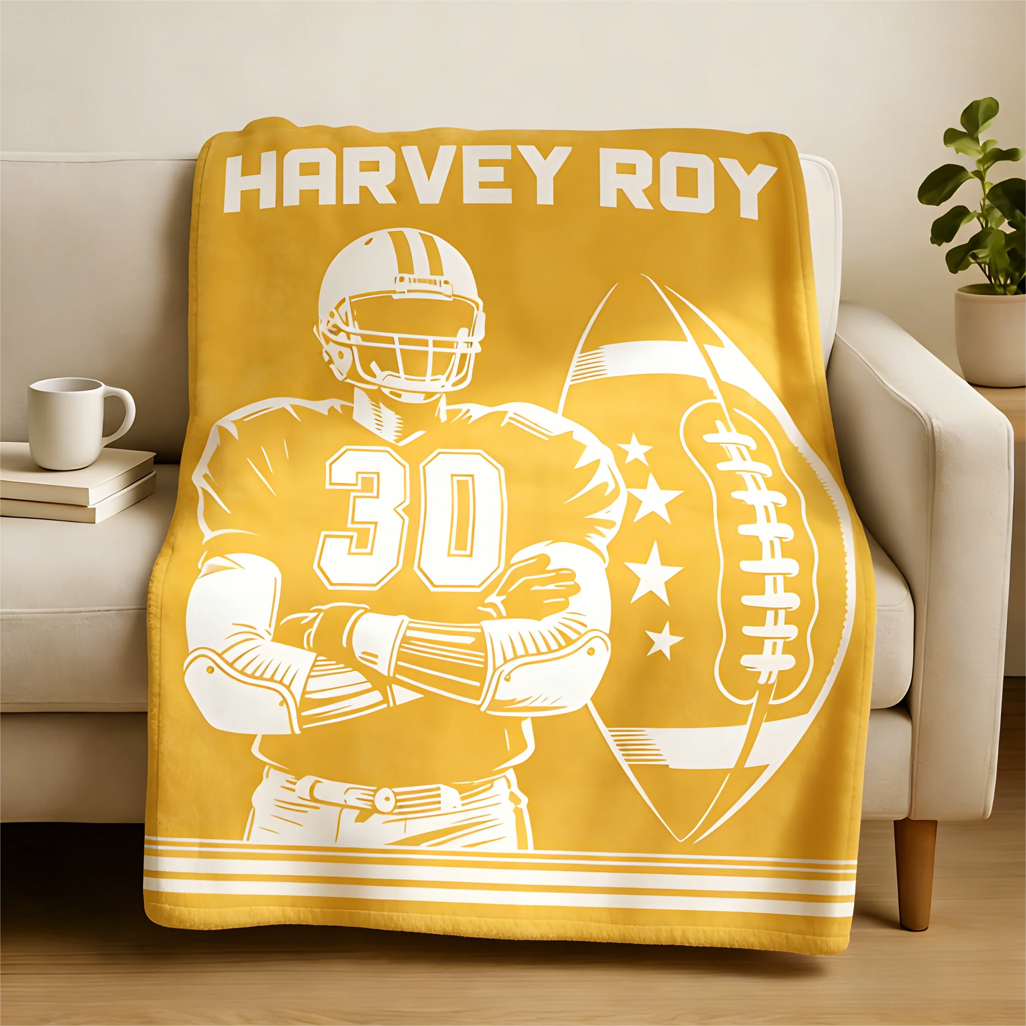 Personalized Football Player Blanket Gifts for Football Lovers, Coaches,Fans, Men - Image 3