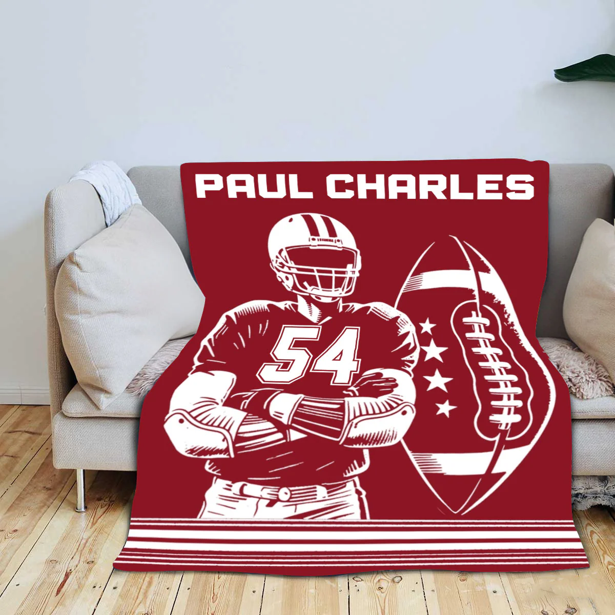 Personalized Football Player Blanket Gifts for Football Lovers, Coaches,Fans, Men - Image 4