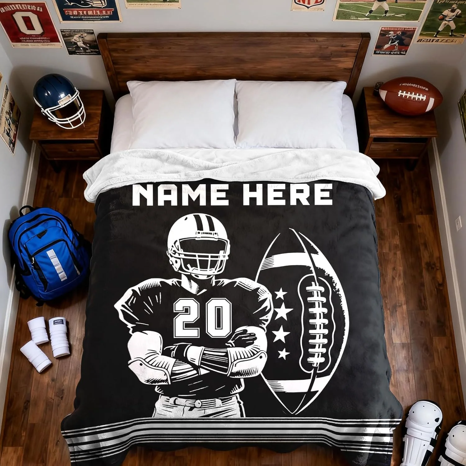 Personalized Football Player Blanket Gifts for Football Lovers, Coaches,Fans, Men - Image 6