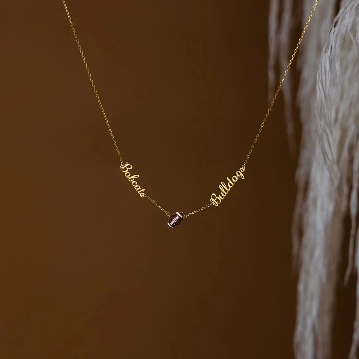 Personalized Football Team Name & Football Charm Necklace - Image 2