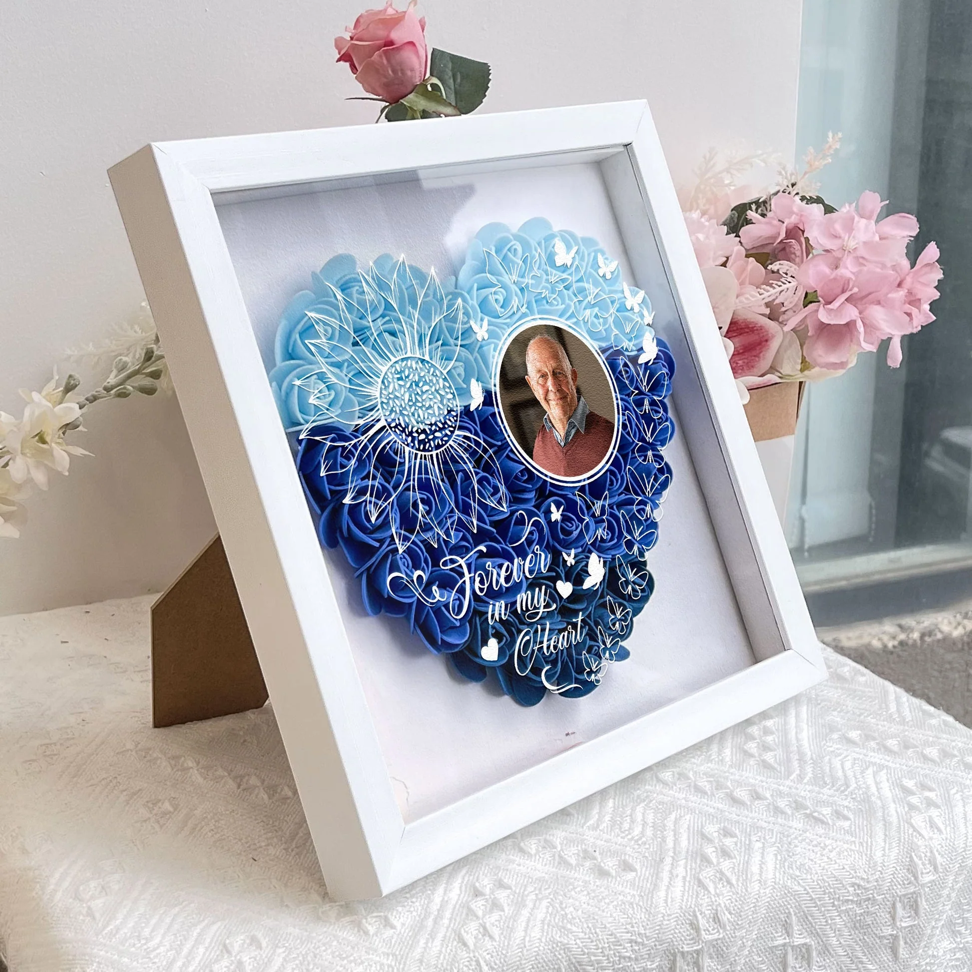 Personalized Forever In My Heart Flower Shadow Box - Image 3