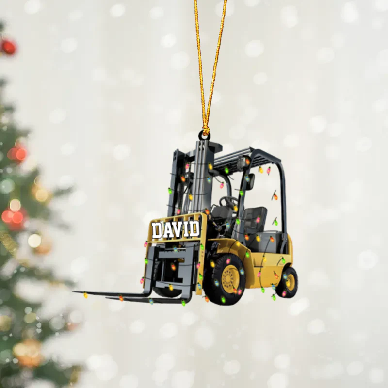 Personalized Forklift Ornament Christmas Gift for Operators and Industrial Workers - Image 4