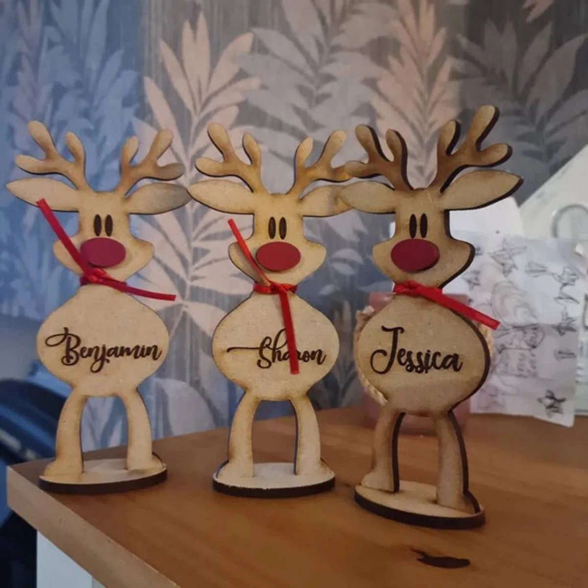 Personalized Freestanding Reindeer Table Decoration - Image 3