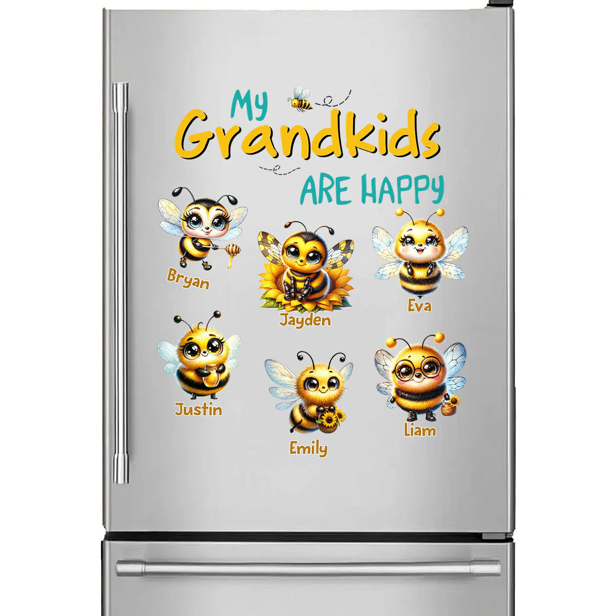 Personalized Fridge Decal/Sticker - My Bees Happy Flying