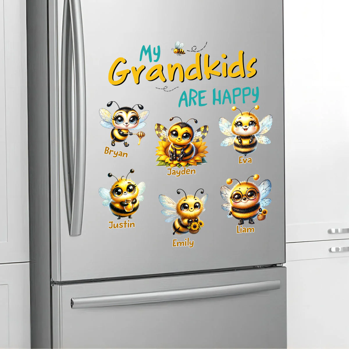Personalized Fridge Decal/Sticker - My Bees Happy Flying - Image 2