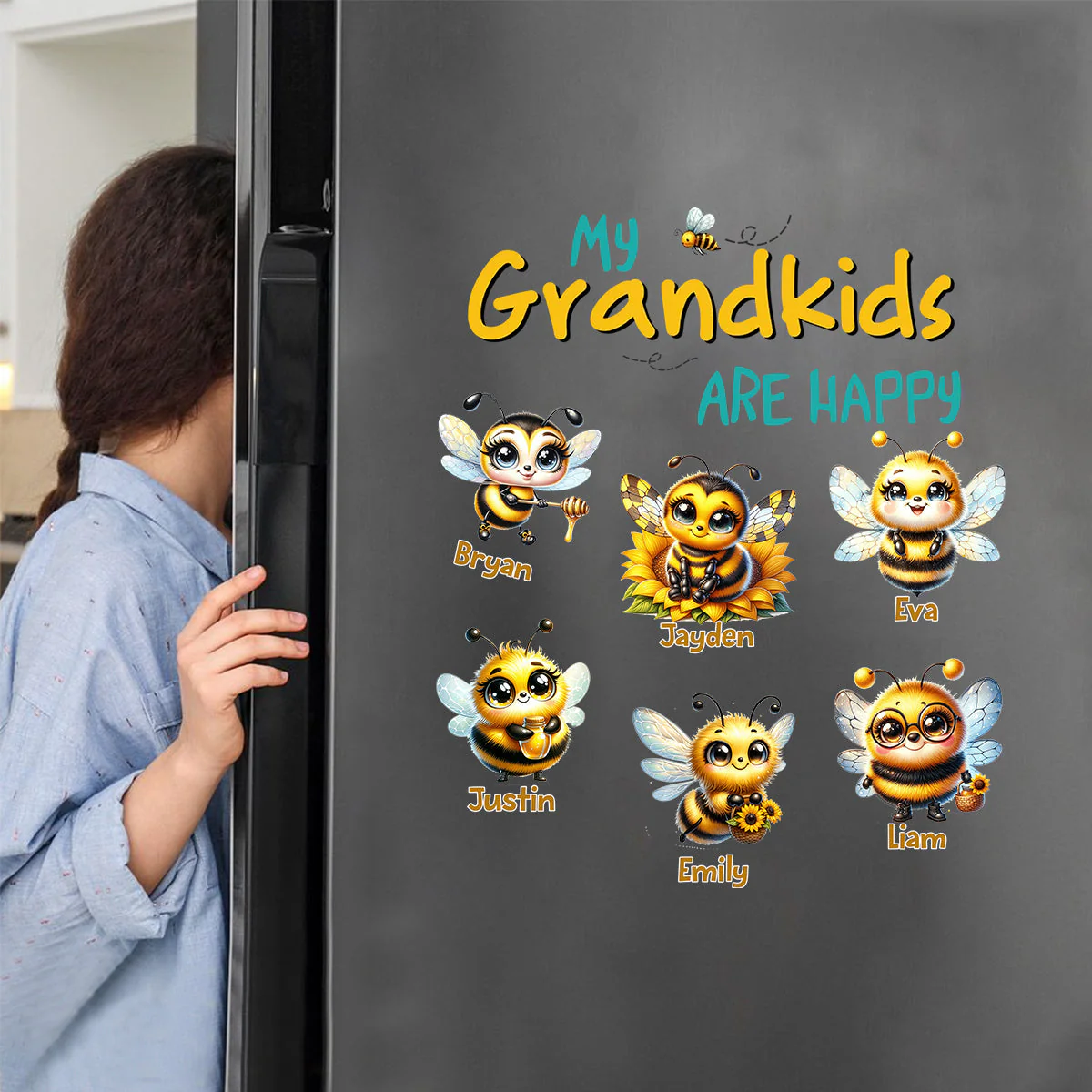 Personalized Fridge Decal/Sticker - My Bees Happy Flying - Image 3
