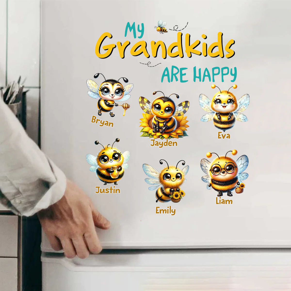 Personalized Fridge Decal/Sticker - My Bees Happy Flying - Image 5