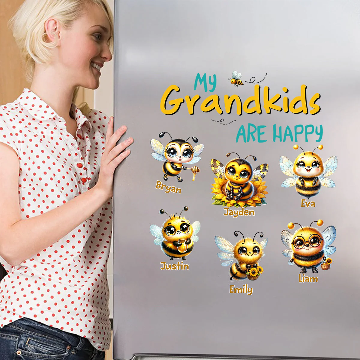Personalized Fridge Decal/Sticker - My Bees Happy Flying - Image 7