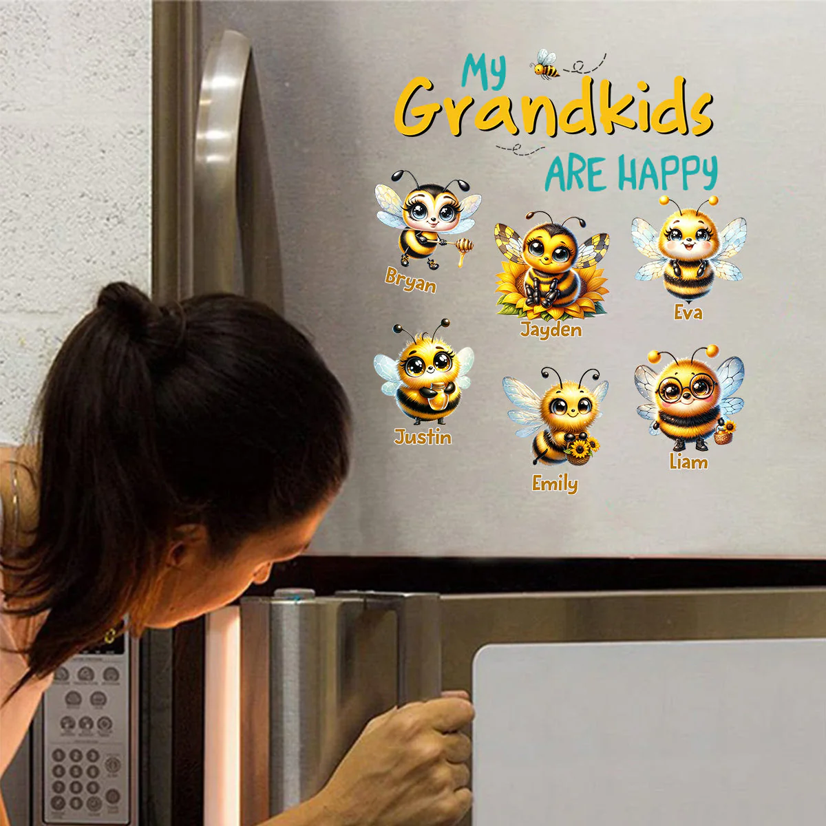 Personalized Fridge Decal/Sticker - My Bees Happy Flying - Image 8