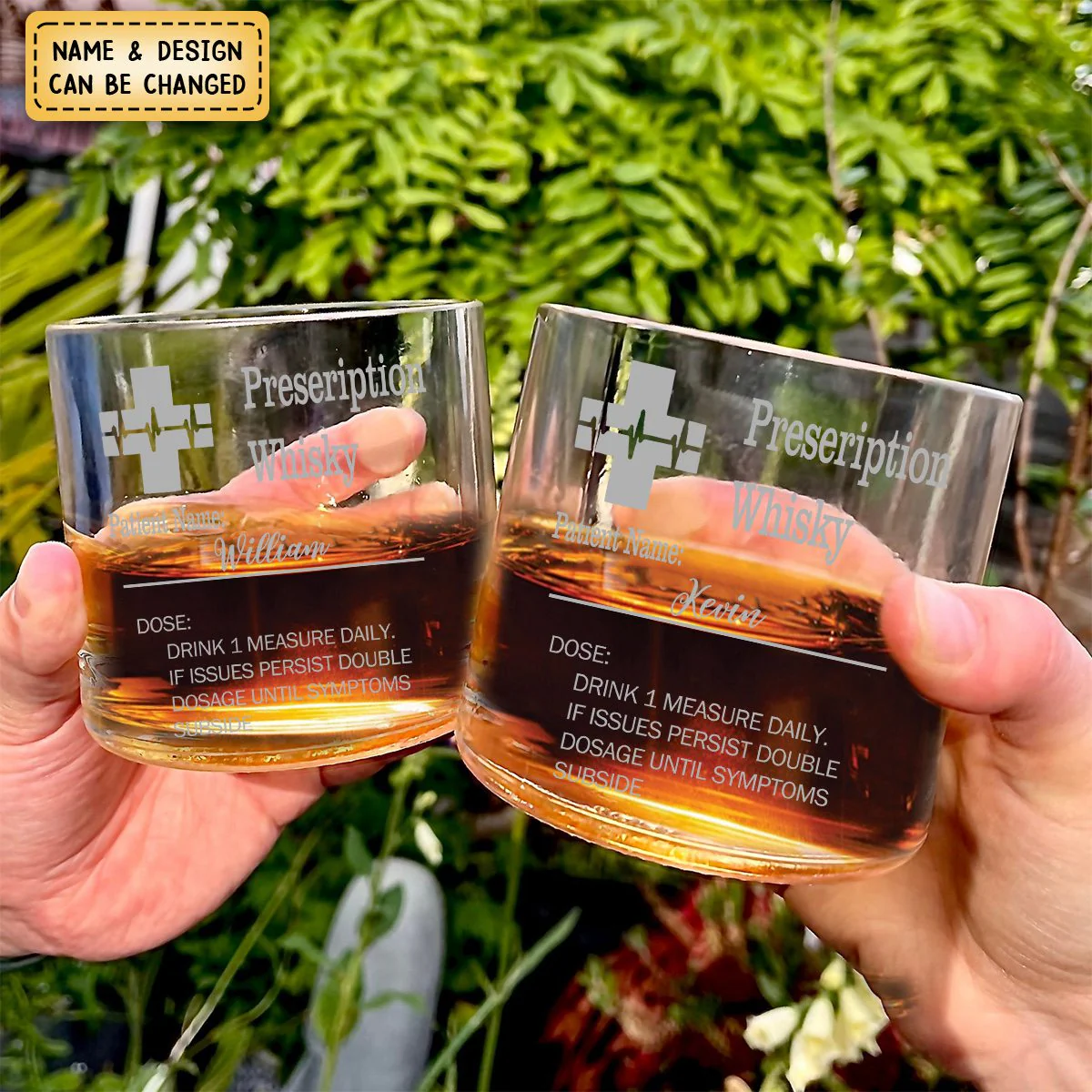 Personalized Funny Prescription Whisky Glasses Engraved Name Father's Day Gift for Grandpa Dad - Image 3