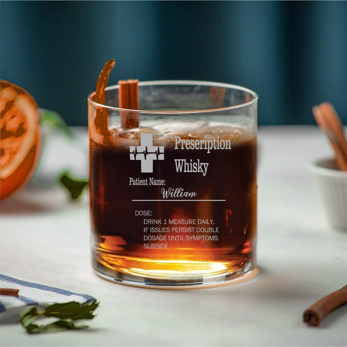 Personalized Funny Prescription Whisky Glasses Engraved Name Father's Day Gift for Grandpa Dad - Image 5