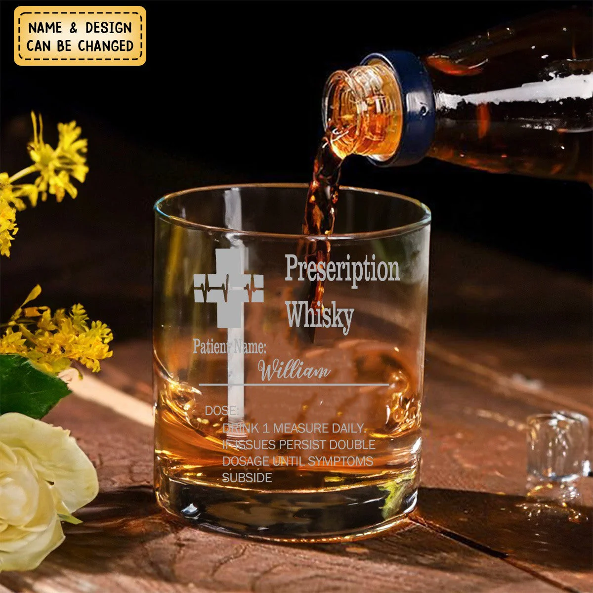 Personalized Funny Prescription Whisky Glasses Engraved Name Father's Day Gift for Grandpa Dad - Image 7