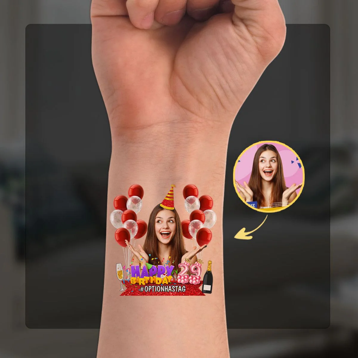 Personalized Funny Temporary Tattoo Fake Tattoo Party Decorations - Image 5