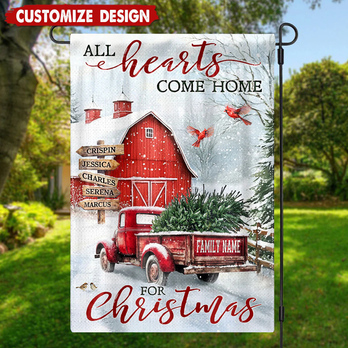Personalized Garden Flag Holiday Decoration - Christmas Gift For All Hearts Back Home - Image 4