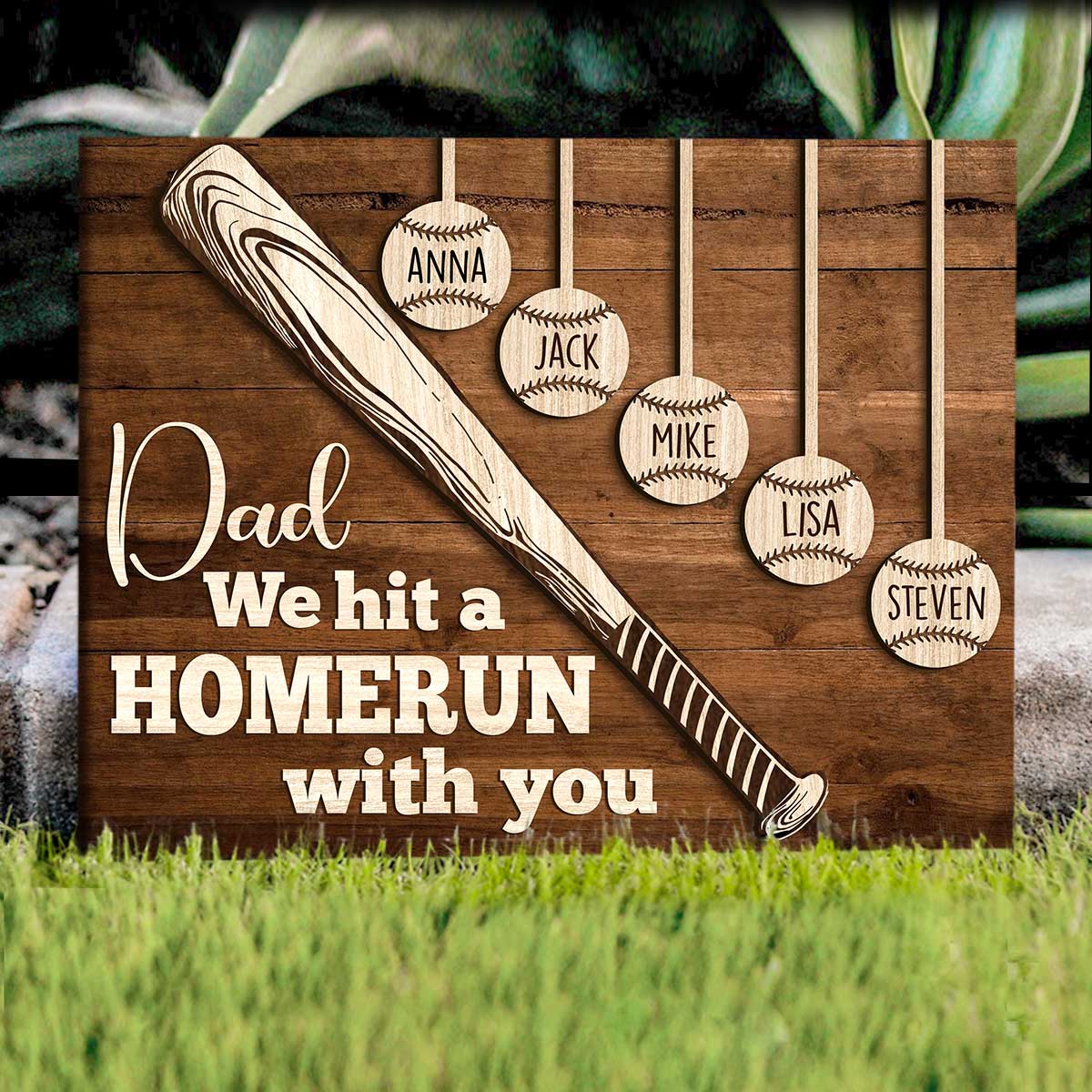 Personalized Gift for Baseball Lovers/Baseball Dad Poster-Dad We Hit A Homerun With You - Image 2
