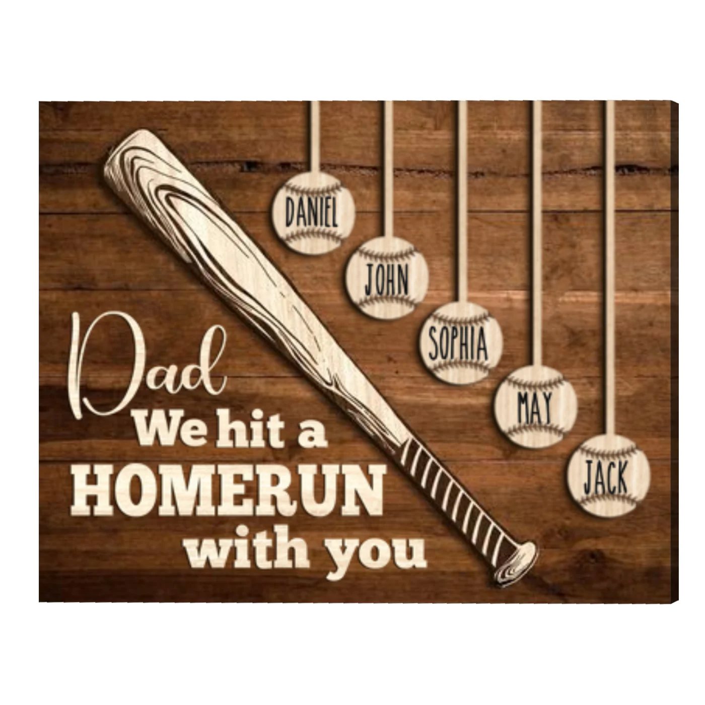 Personalized Gift for Baseball Lovers/Baseball Dad Poster-Dad We Hit A Homerun With You - Image 3