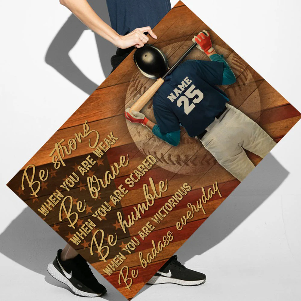 Personalized Gift for Baseball Lovers Poster-Baseball Be Strong - Image 3
