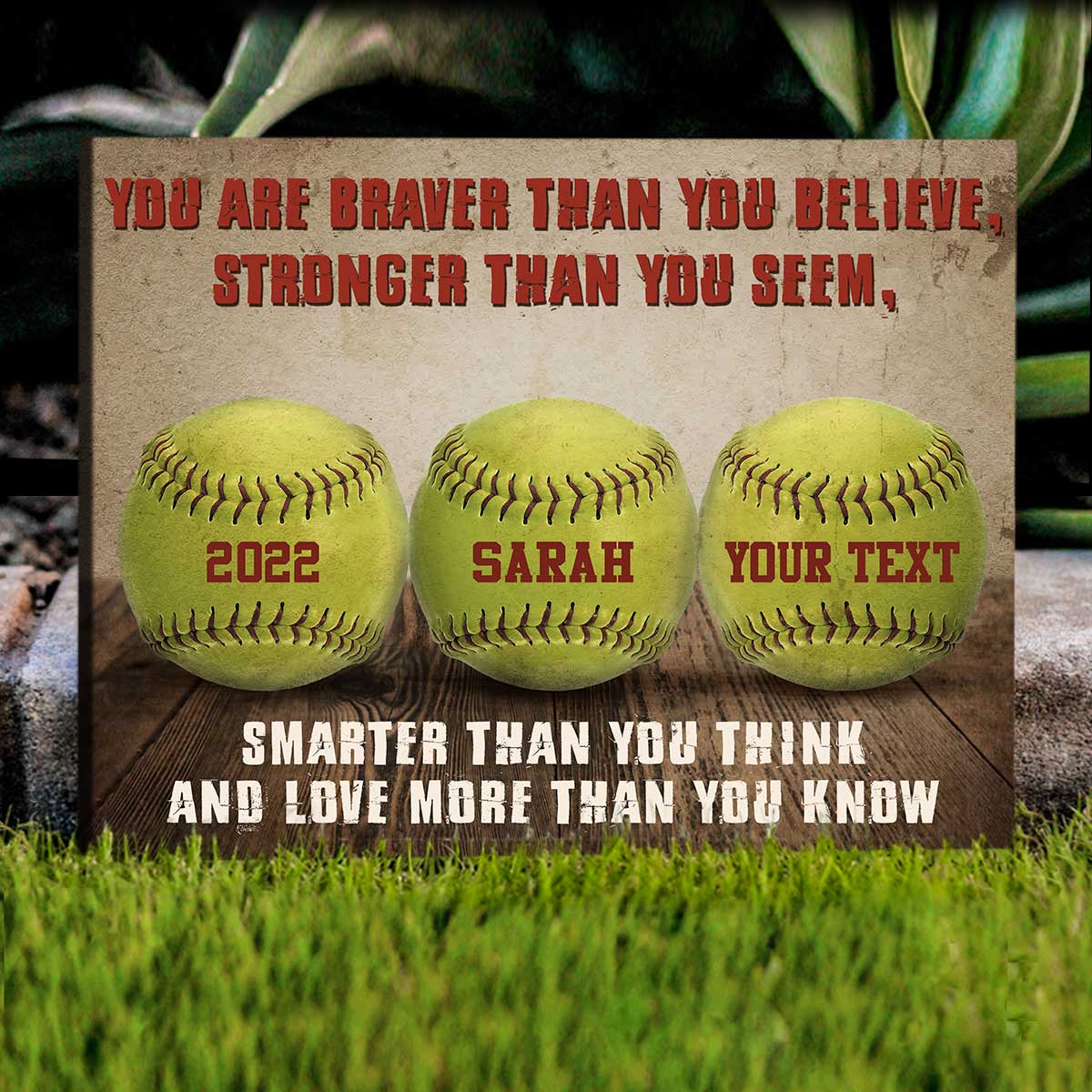 Personalized Gift for Baseball/Softball Lovers Poster -You Are Braver Than You Believe, Stronger Than You Seem - Image 4