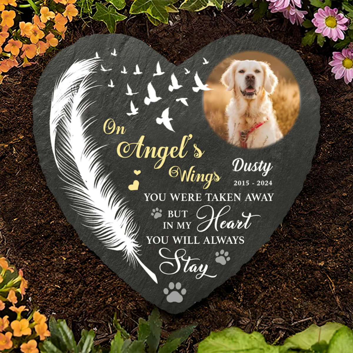 Personalized Gift For Beloved Dog Custom Photo Pet Memorial Stone - Image 3