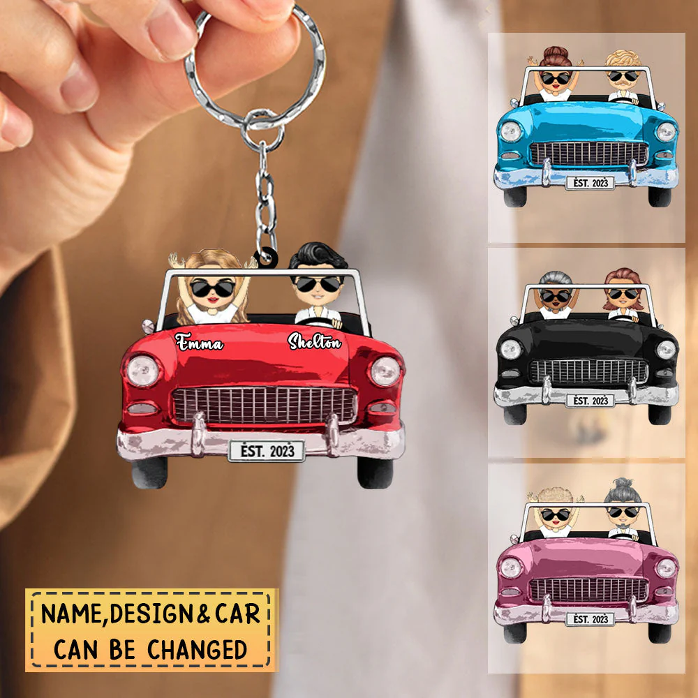 Personalized Gift For Couples-Who You Have Beside Keychain