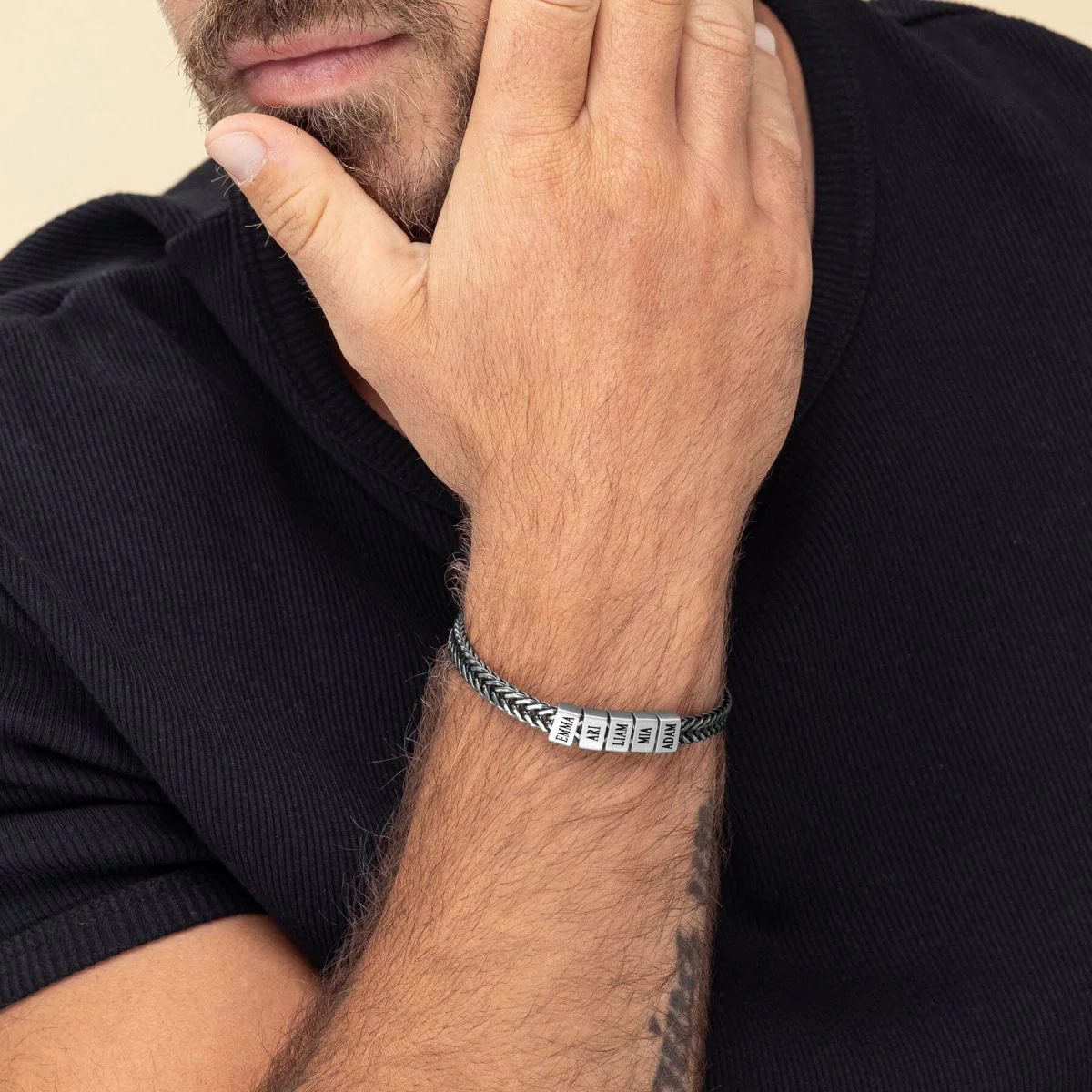 Personalized Gift for Dad Bracelet with Kids Name Beads - Image 5