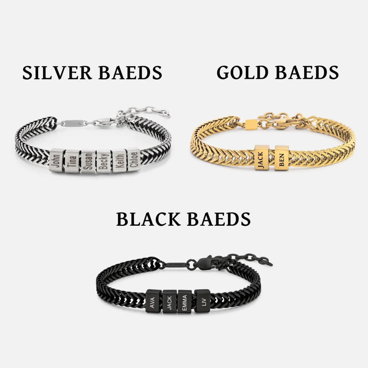 Personalized Gift for Dad Bracelet with Kids Name Beads - Image 9