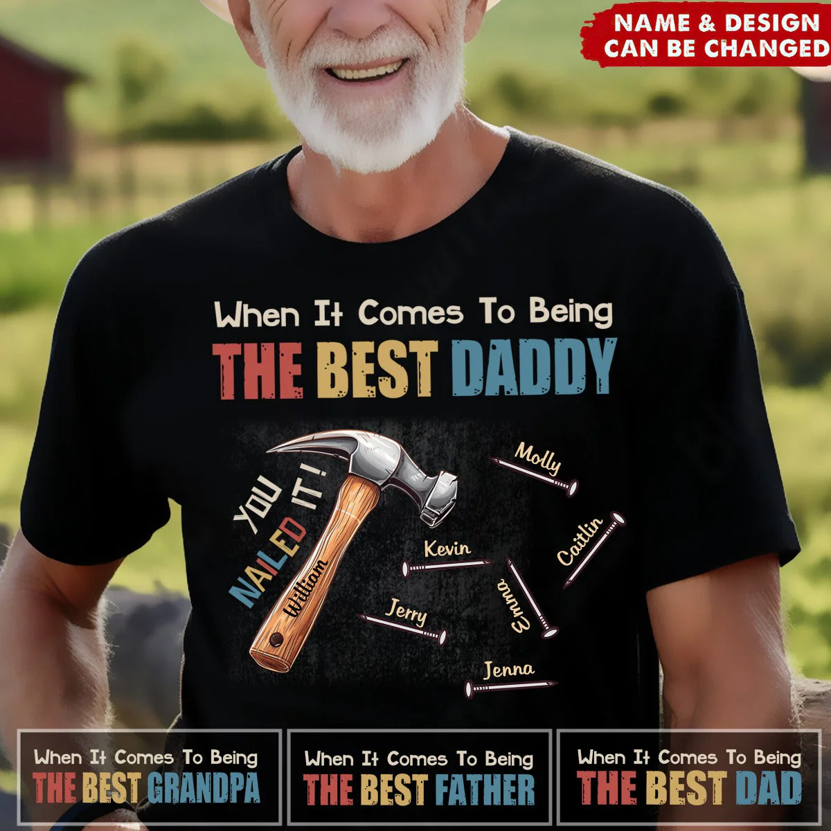 Personalized Gift for Dad You Nailed It Pure cotton T-shirt - Image 2
