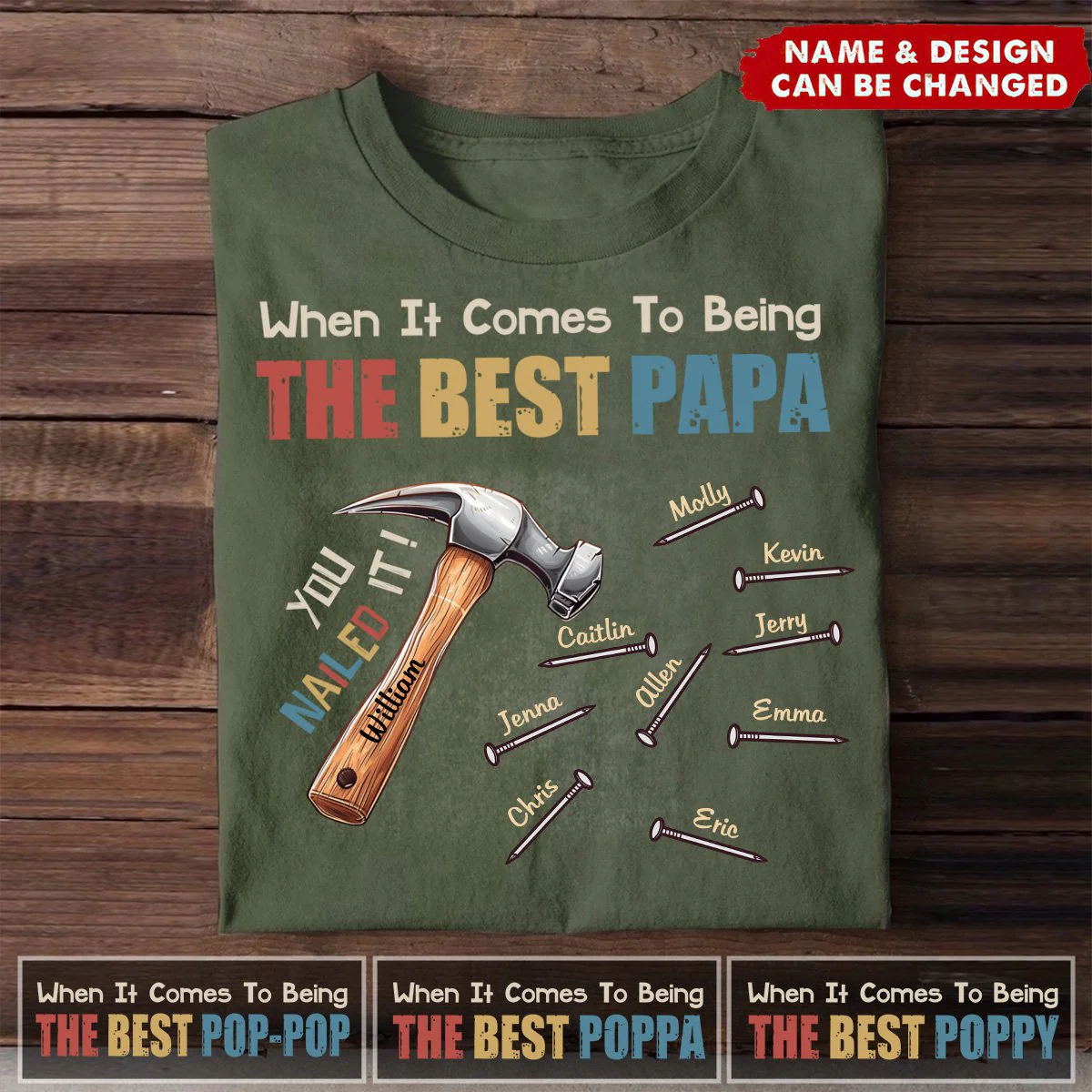 Personalized Gift for Dad You Nailed It Pure cotton T-shirt - Image 4