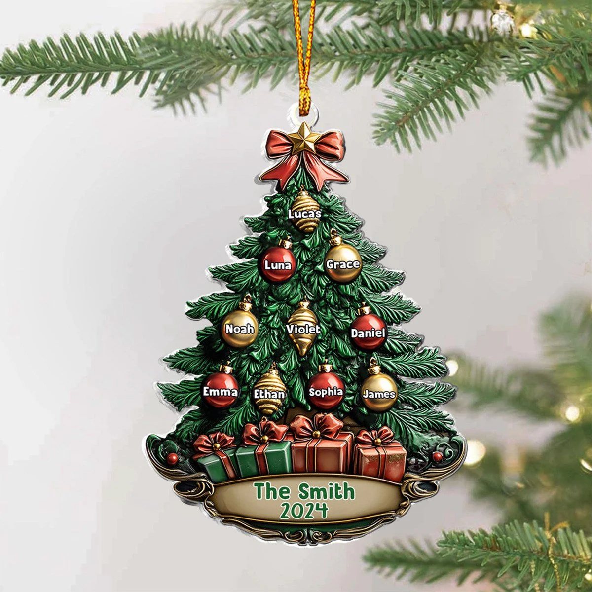 Personalized Gift for Family Christmas Tree Ornament - Image 2