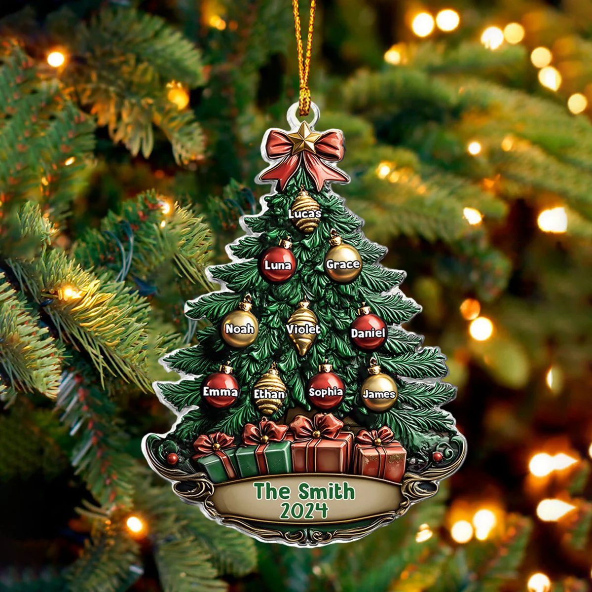 Personalized Gift for Family Christmas Tree Ornament - Image 3
