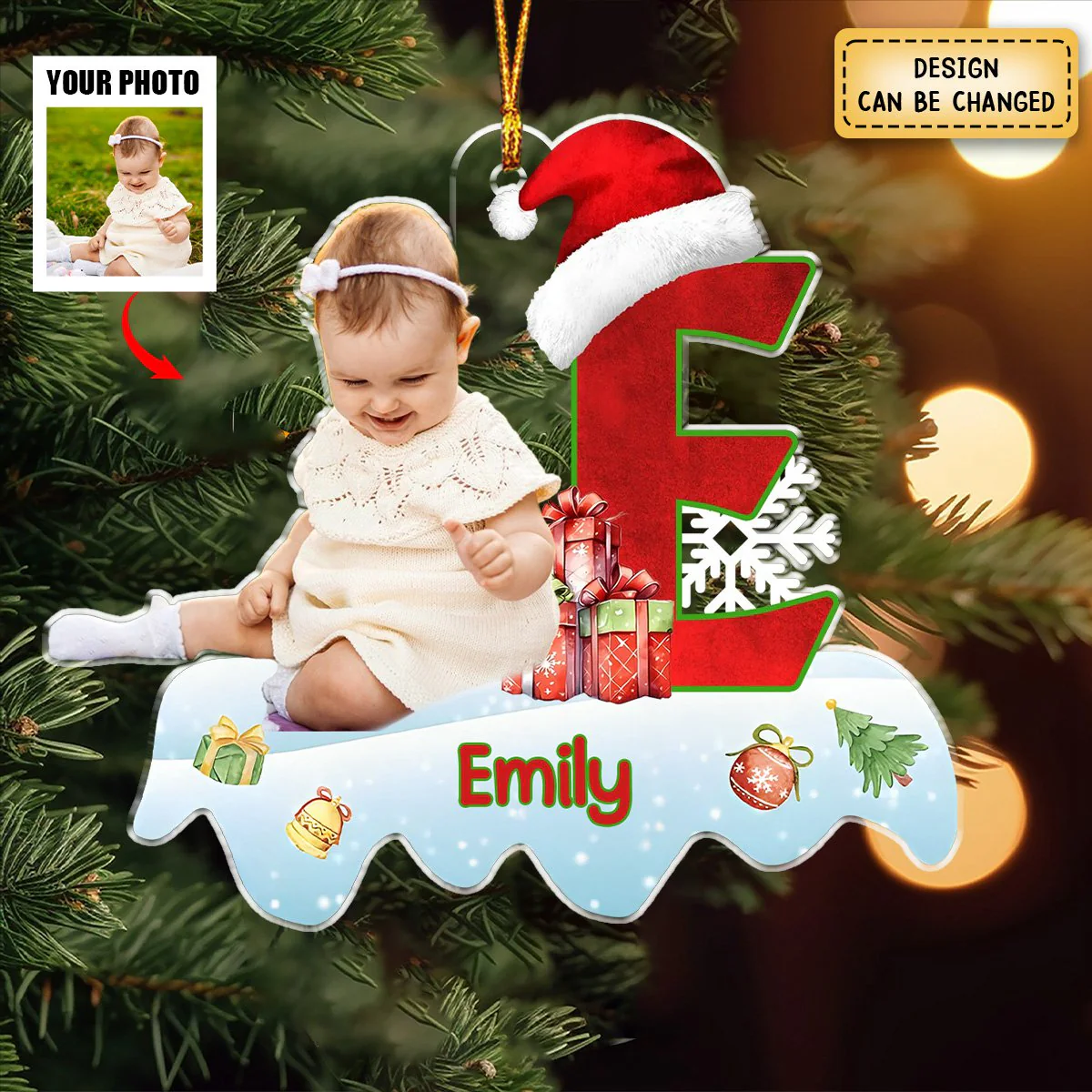Personalized Gift For Granddaughter Alphabet Christmas Ornament - Image 3