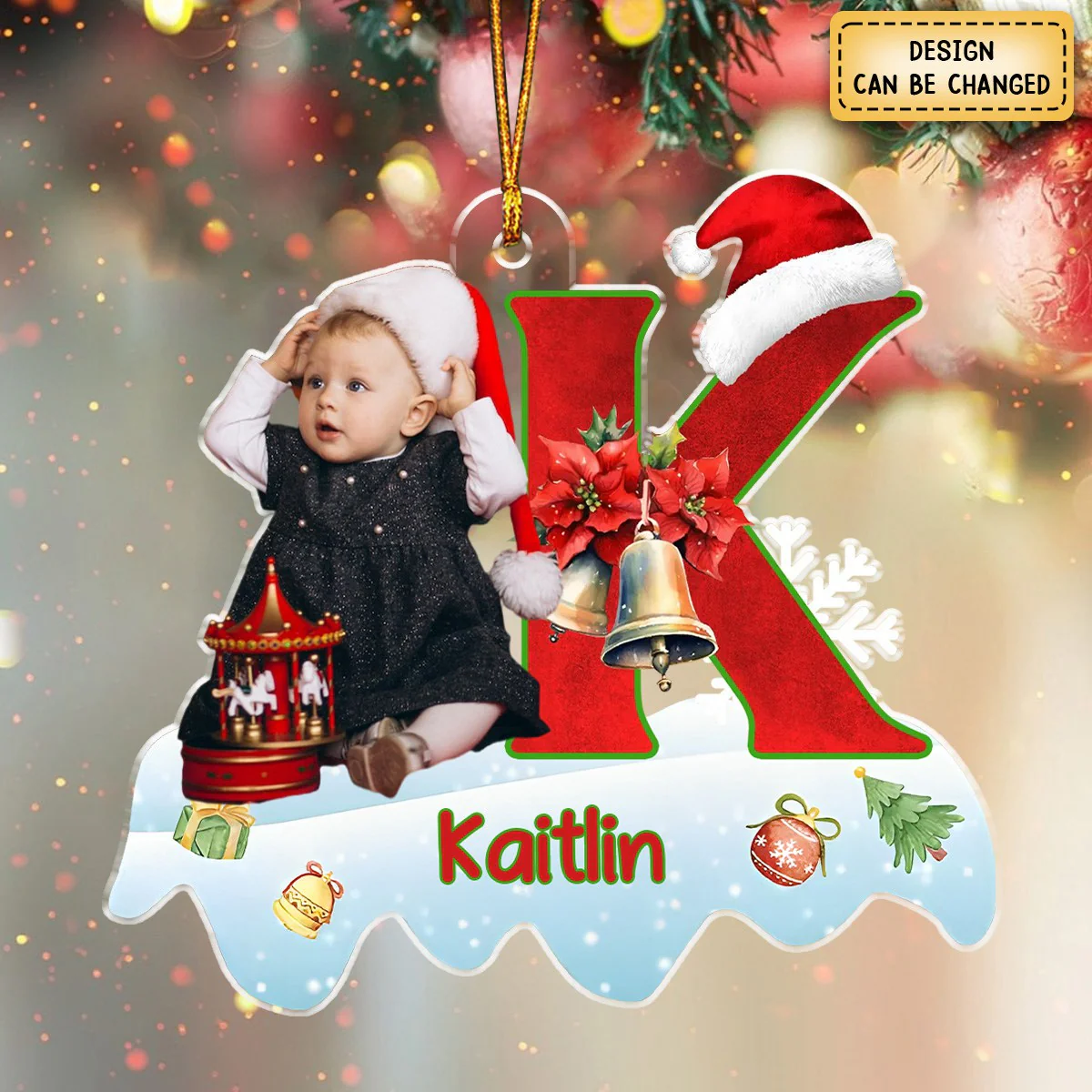 Personalized Gift For Granddaughter Alphabet Christmas Ornament - Image 4
