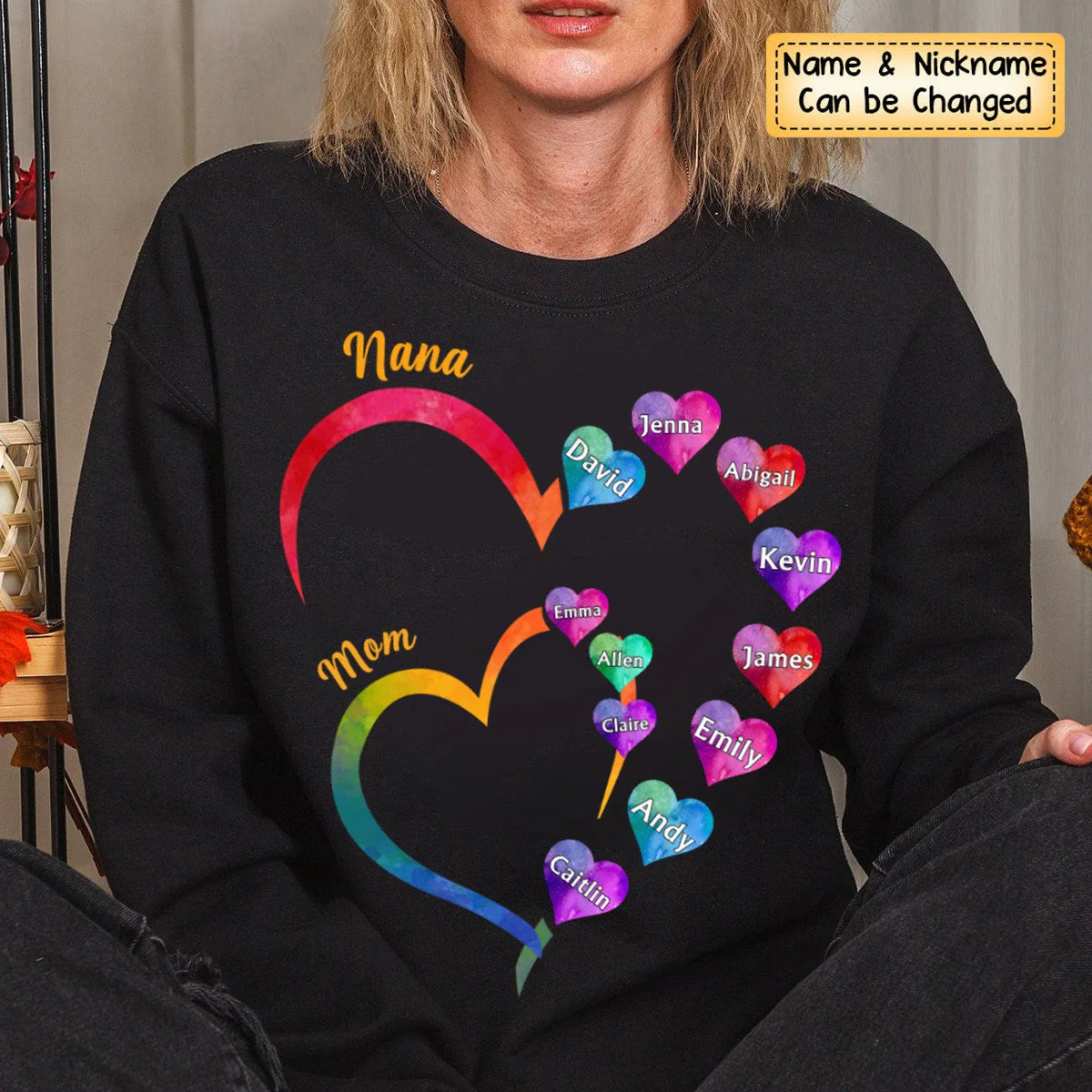 Personalized Gift For Grandma 2 Heart - Sweatshirt - Image 2