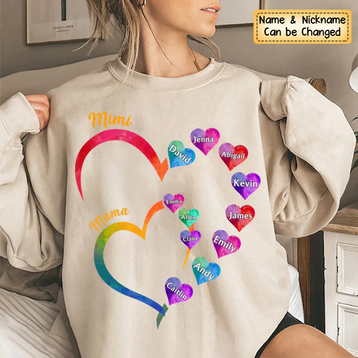 Personalized Gift For Grandma 2 Heart - Sweatshirt - Image 5