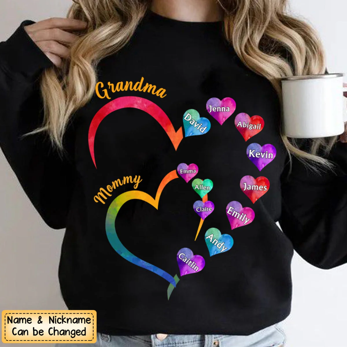 Personalized Gift For Grandma 2 Heart - Sweatshirt - Image 6