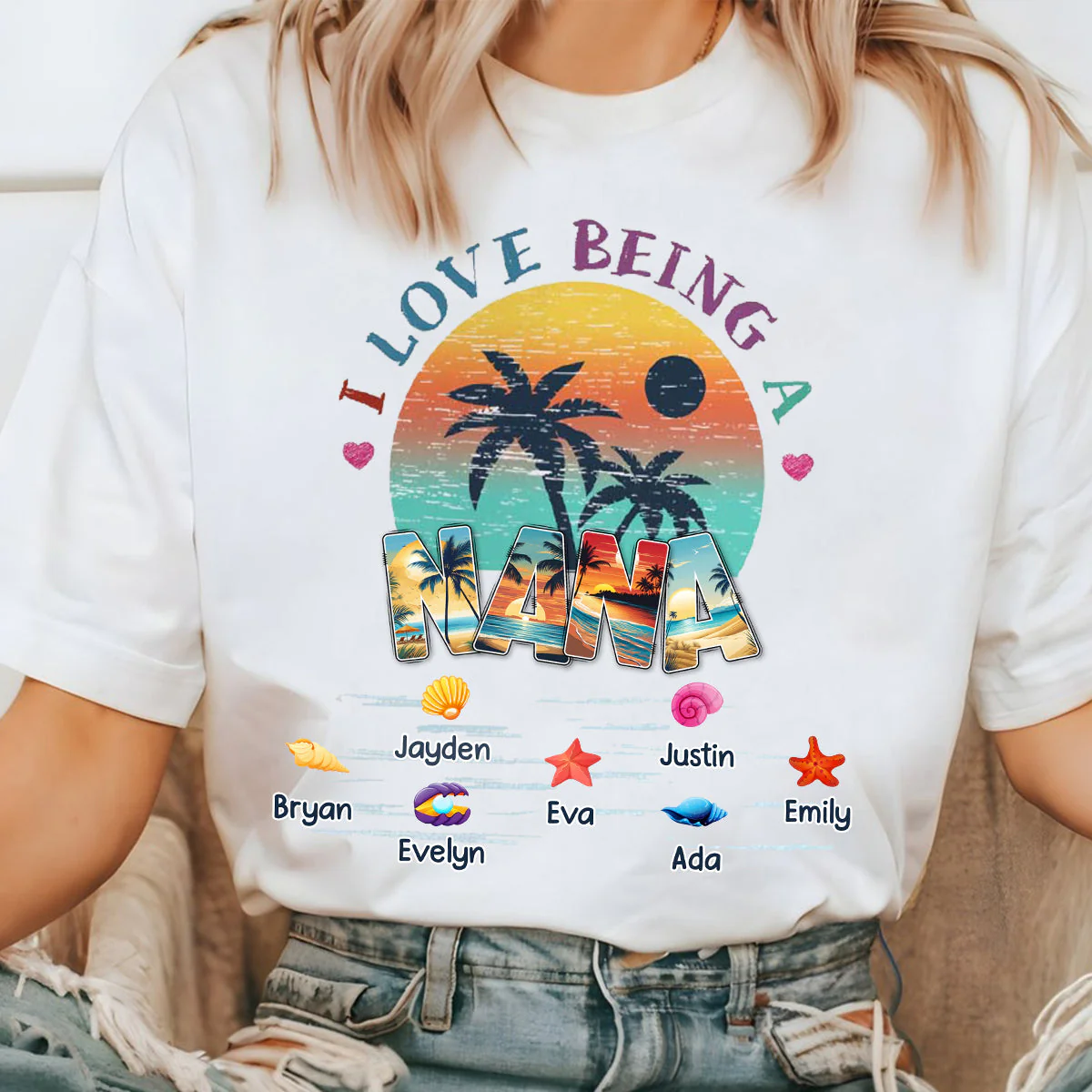 Personalized Gift For Grandma Beach Summer Vacation I Love Being A Grandma T-shirt - Image 3