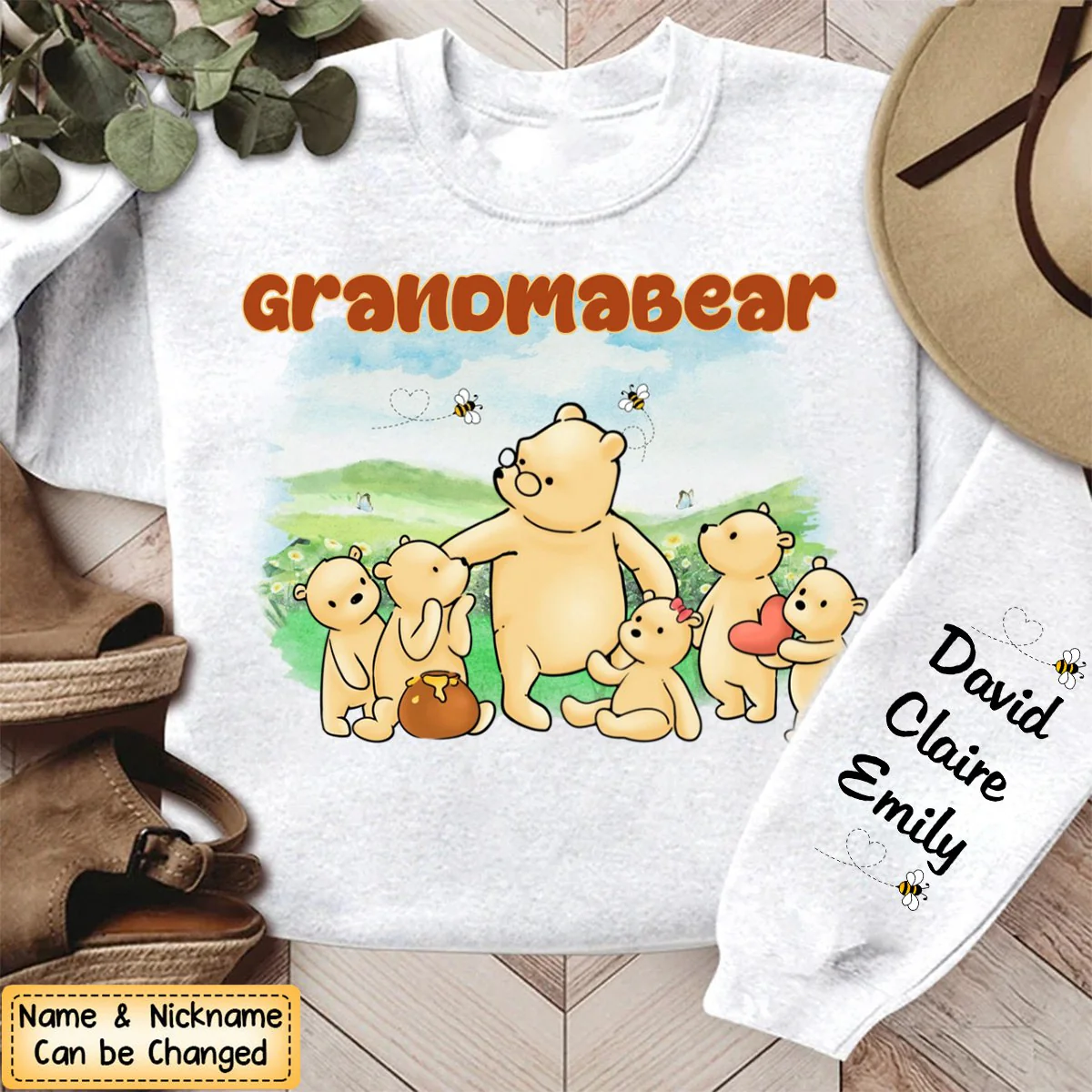 Personalized Gift For Grandma Bear Sleeve Printed Standard Sweatshirt - Image 6