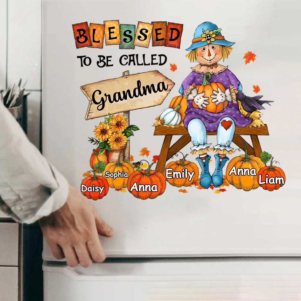 Personalized Gift For Grandma Blessed To Be Called Grandma Fall Decal - Image 3